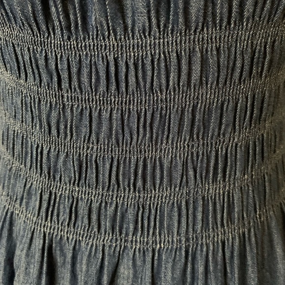 Lapis Chambray Tiered Smocked Maxi‎ Dress Size Medium Blue - Picture 4 of 9